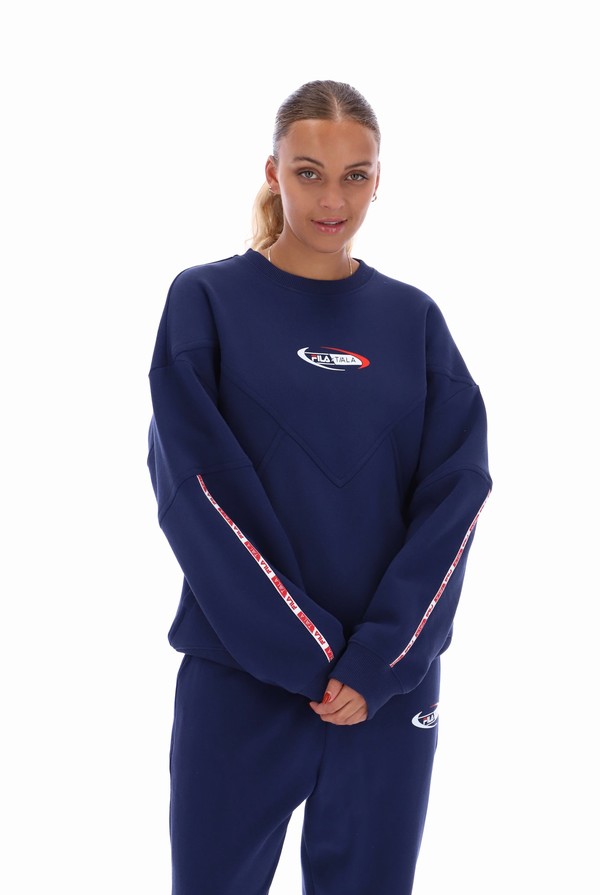 Navy Fila TALA Crew  Women Co-ords | 5684KXTQF