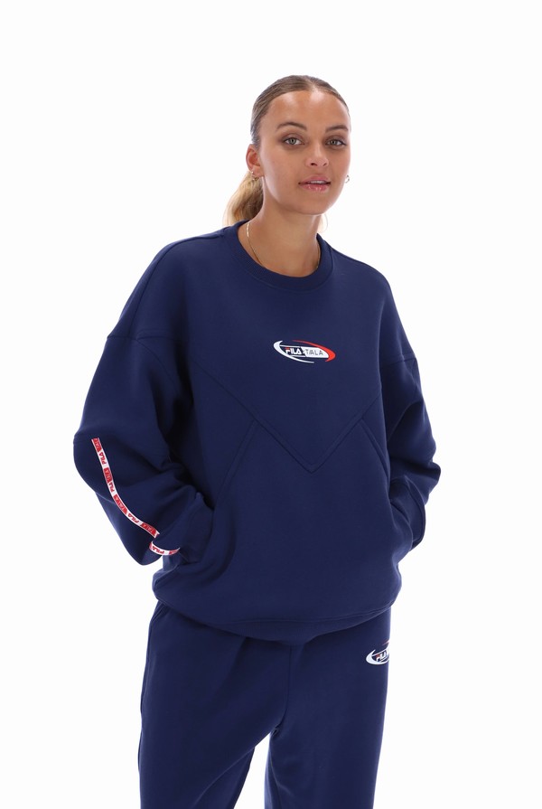 Navy Fila TALA Crew  Women Co-ords | 5684KXTQF