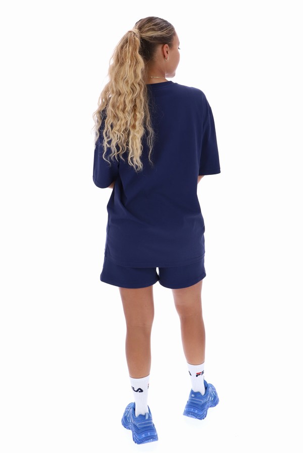 Navy Fila TALA Oversized  Women T-shirts | 4528OTQHP