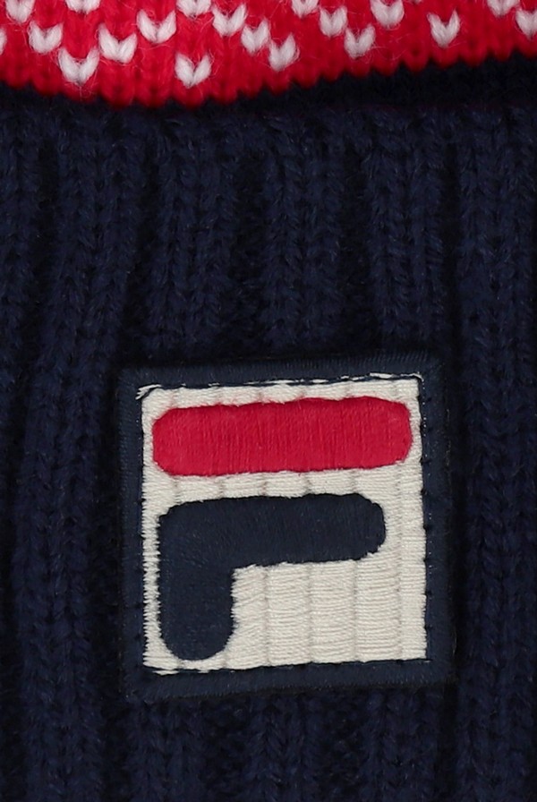 Navy Fila Trayzon Turn Up Pom Men Beanie | 2684YGTXN