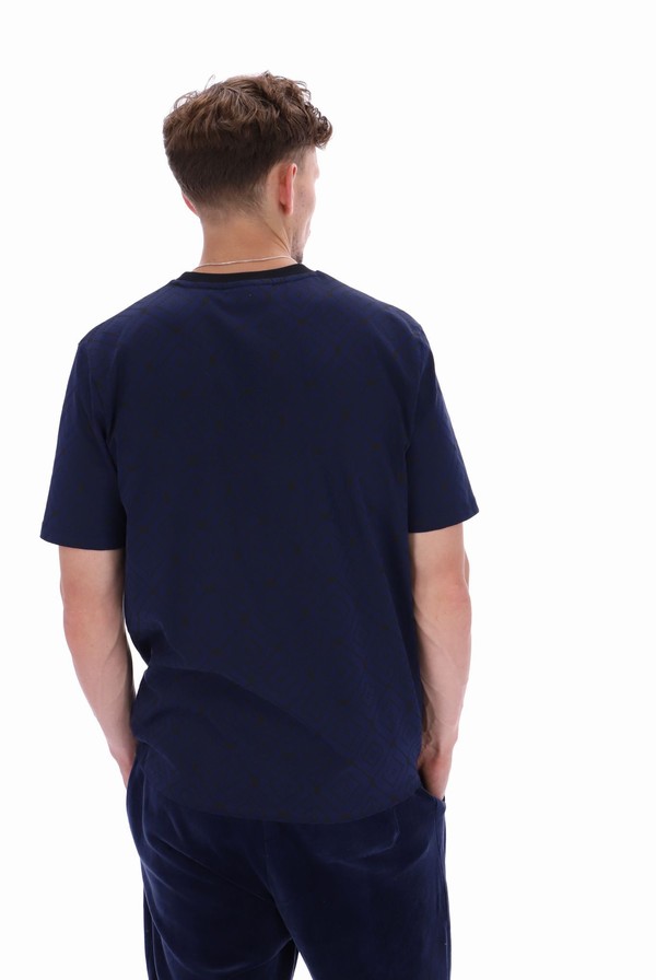 Navy / Black Fila William Aop Men T-shirts | 6319KPCRX