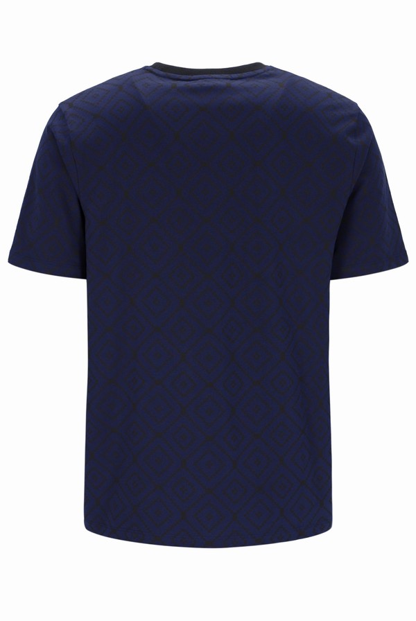 Navy / Black Fila William Aop Men T-shirts | 6319KPCRX