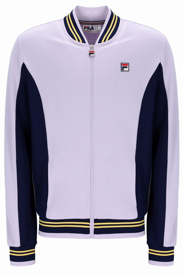 Navy / Cream Fila Settanta Baseball Men Track Top | 7198SBRVQ