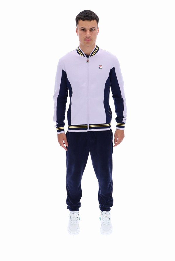 Navy / Cream Fila Settanta Baseball Men Track Top | 7198SBRVQ