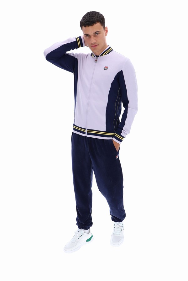 Navy / Cream Fila Settanta Baseball Men Track Top | 7198SBRVQ