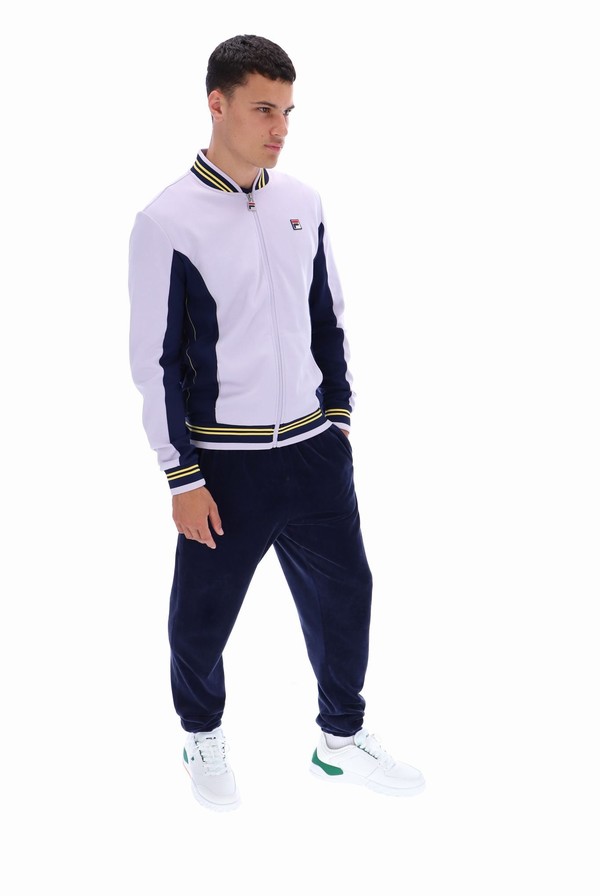 Navy / Cream Fila Settanta Baseball Men Track Top | 7198SBRVQ