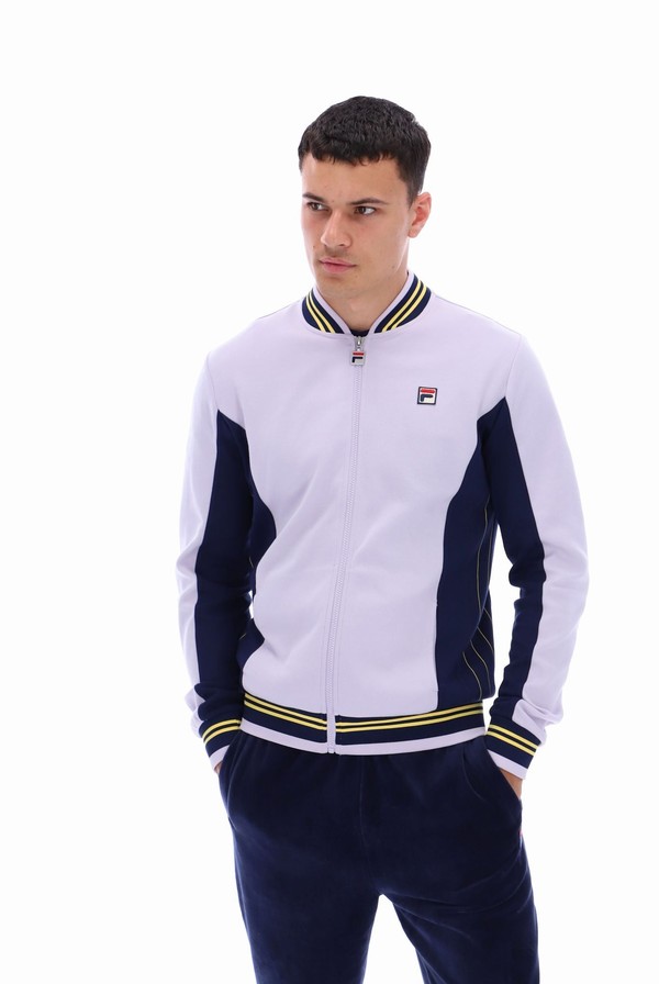 Navy / Cream Fila Settanta Baseball Men Track Top | 7198SBRVQ