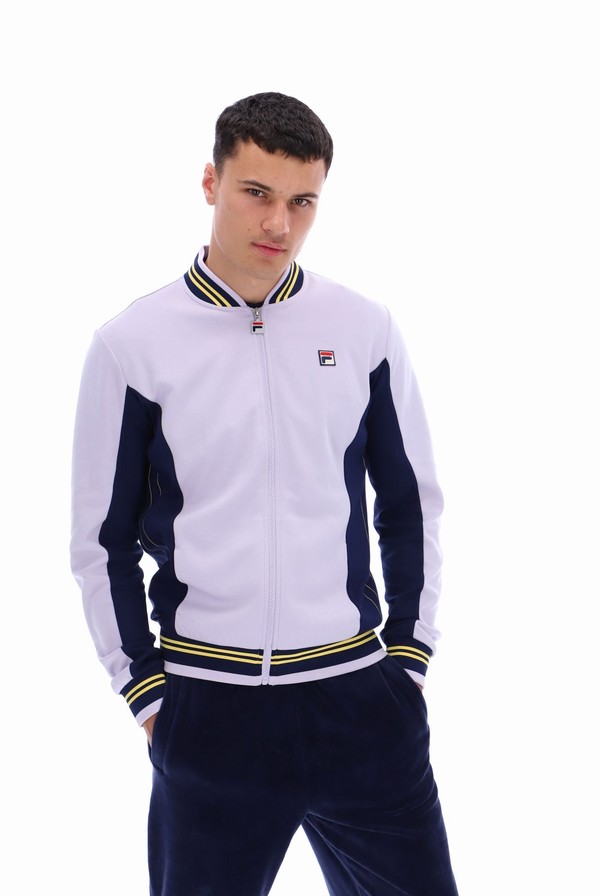 Navy / Cream Fila Settanta Baseball Men Track Top | 7198SBRVQ