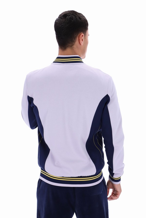 Navy / Cream Fila Settanta Baseball Men Track Top | 7198SBRVQ