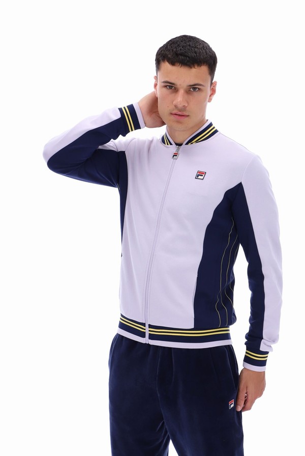 Navy / Cream Fila Settanta Baseball Men Track Top | 7198SBRVQ