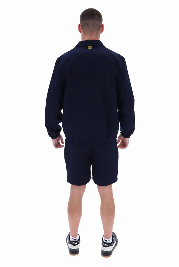 Navy / Orange Fila Fabi Houndstooth Men Tracksuits | 9867ANSPW