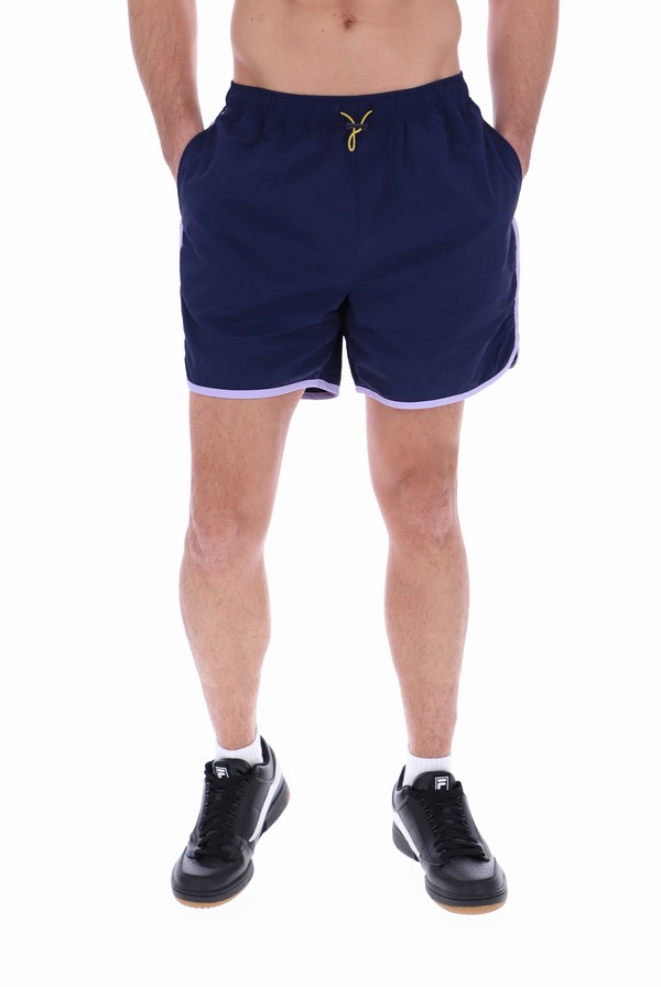 Navy / Purple Fila Enzo Nylon Sport Men Shorts | 7329LNPSH