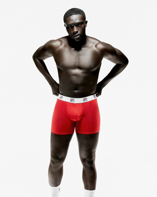 Navy / Red Fila 2 Pack Mid-Rise Trunk Men Underwear | 0653MBGUO