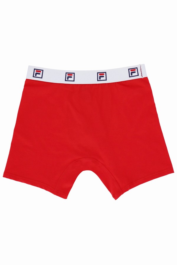 Navy / Red Fila 2 Pack Mid-Rise Trunk Men Underwear | 0653MBGUO