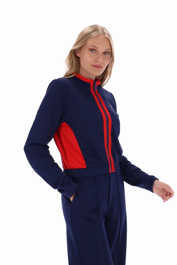 Navy / Red Fila Grason Colour Block Women Co-ords | 3980CMODK