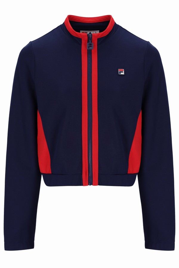 Navy / Red Fila Grason Colour Block Women Co-ords | 3980CMODK