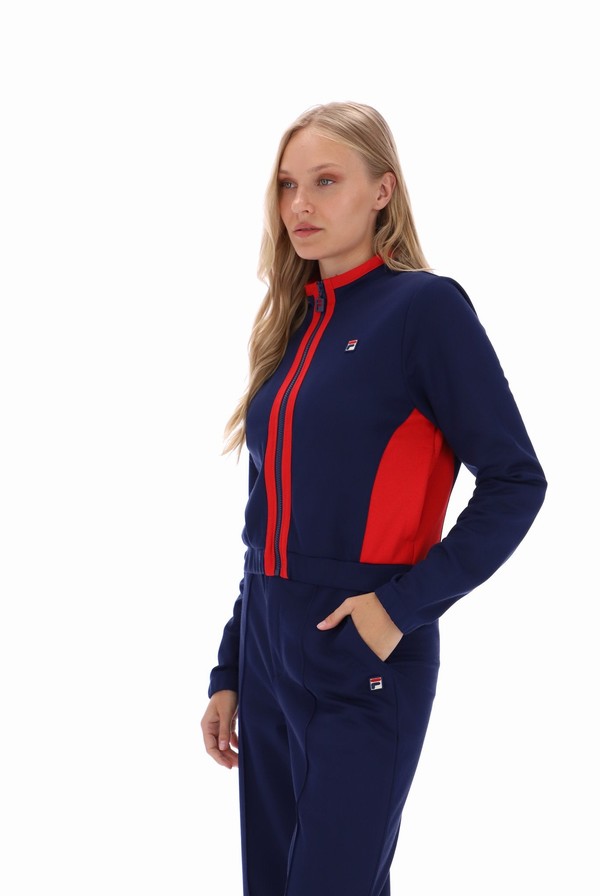 Navy / Red Fila Grason Colour Block Women Co-ords | 3980CMODK