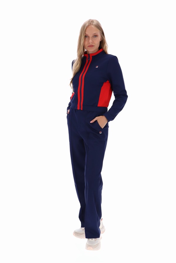 Navy / Red Fila Grason Colour Block Women Co-ords | 3980CMODK