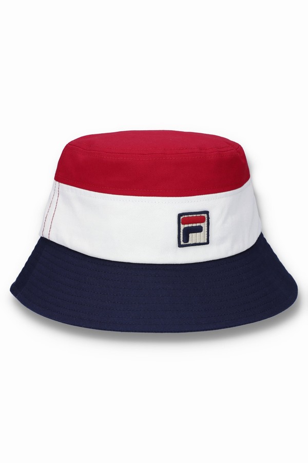 Navy / Red Fila Leader Bucket Men Hats | 5107NEWKS