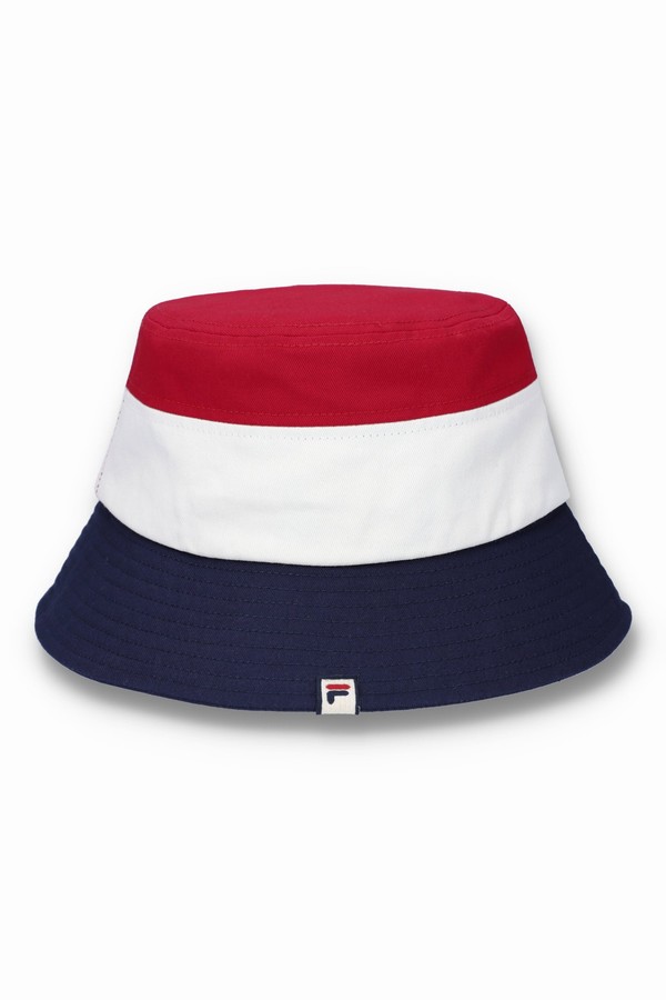 Navy / Red Fila Leader Bucket Men Hats | 5107NEWKS