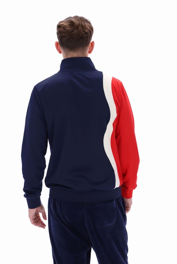 Navy / Red Fila Max Zipped Men Track Top | 3542WKJRP