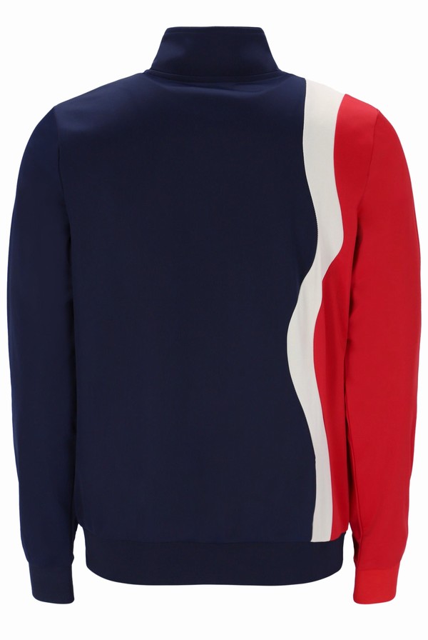 Navy / Red Fila Max Zipped Men Track Top | 3542WKJRP