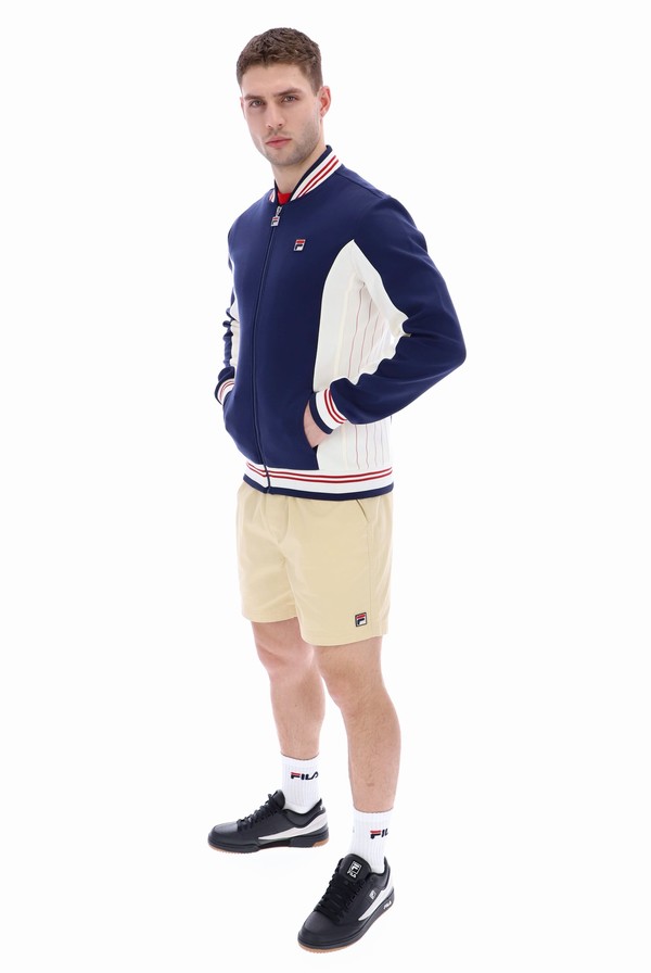 Navy / Red Fila Settanta Baseball Men Jackets | 8473OYSVM