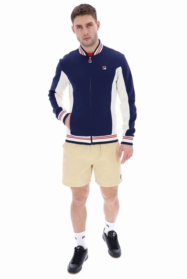 Navy / Red Fila Settanta Baseball Men Jackets | 8473OYSVM