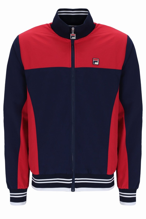 Navy / Red / White Fila Alfonso Zipped Men Track Top | 7230OQPRG