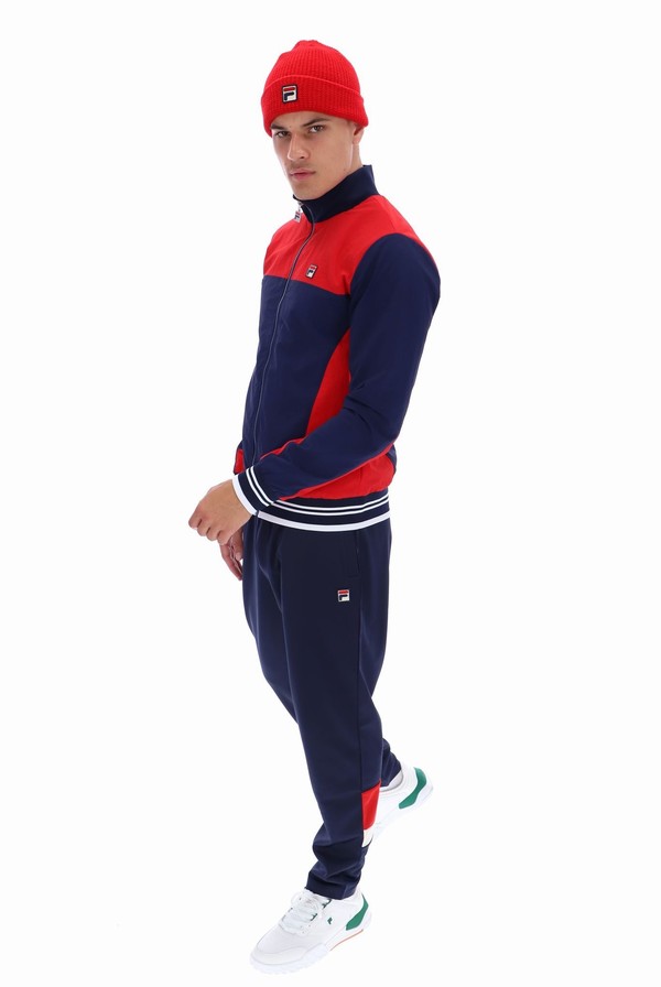 Navy / Red / White Fila Alfonso Zipped Men Track Top | 7230OQPRG