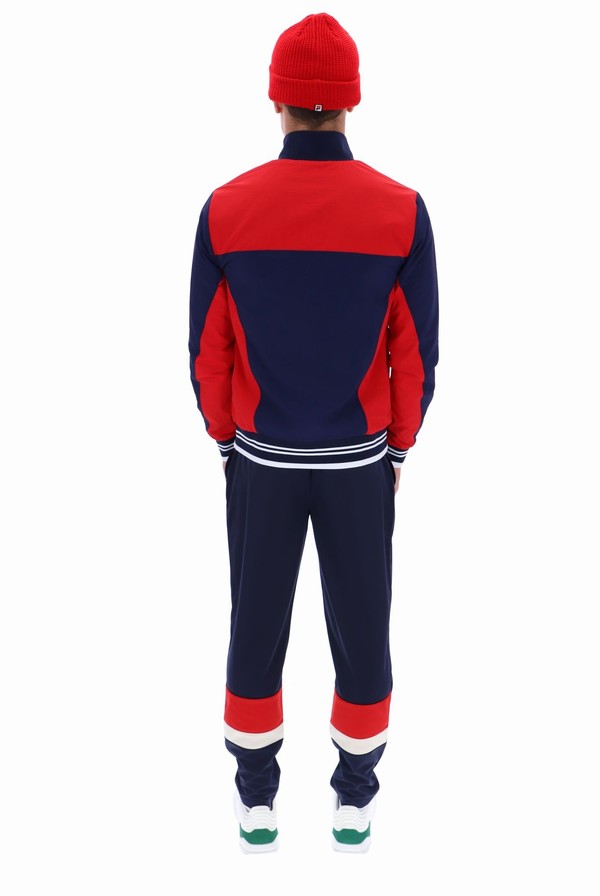 Navy / Red / White Fila Alfonso Zipped Men Track Top | 7230OQPRG