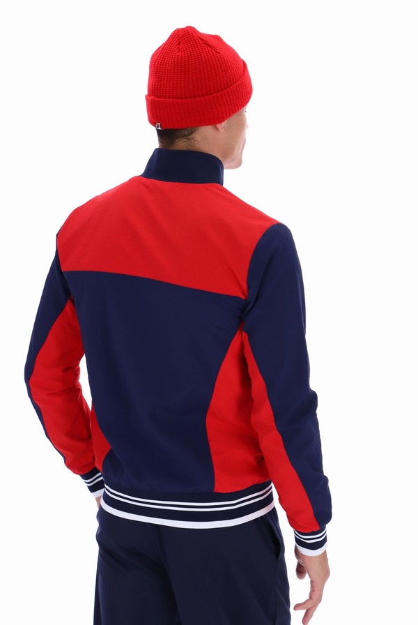 Navy / Red / White Fila Alfonso Zipped Men Track Top | 7230OQPRG