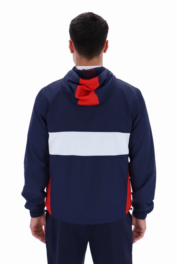 Navy / Red / White Fila Bianco Waterproof Anorak Men Jackets | 4096CTHEI