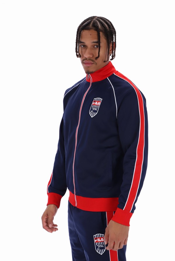 Navy / Red / White Fila Tupac Men Tracksuits | 1632IDEWG