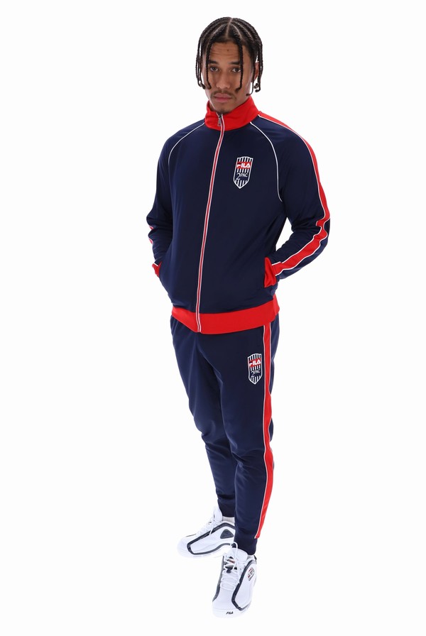 Navy / Red / White Fila Tupac Men Tracksuits | 1632IDEWG