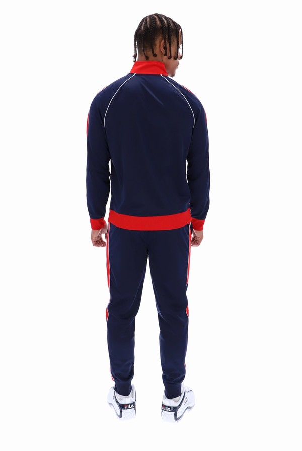 Navy / Red / White Fila Tupac Men Tracksuits | 1632IDEWG