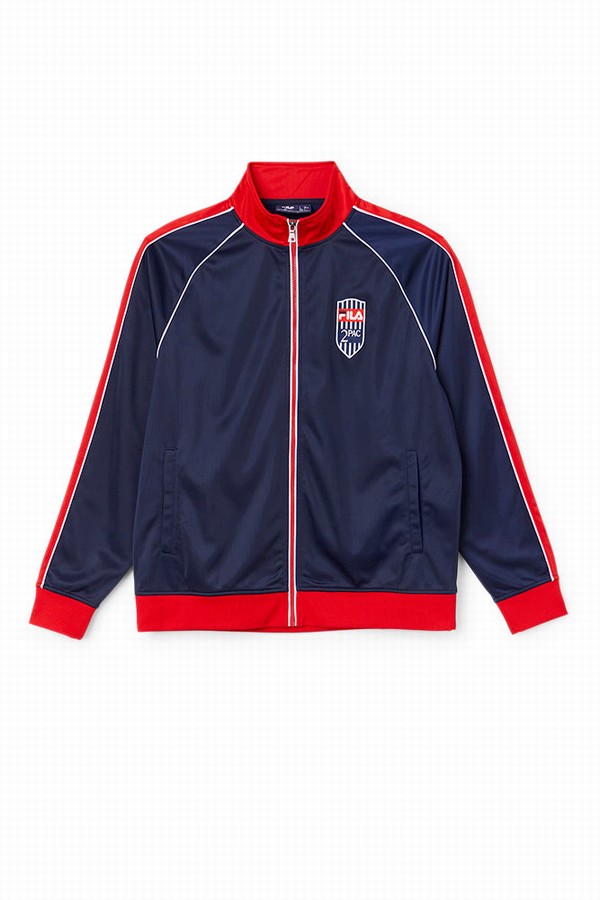 Navy / Red / White Fila Tupac Men Tracksuits | 1632IDEWG