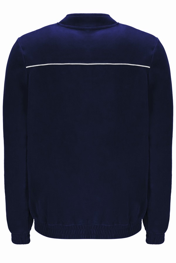 Navy / White Fila Fonzo Velour Men Track Top | 3894YGPQO