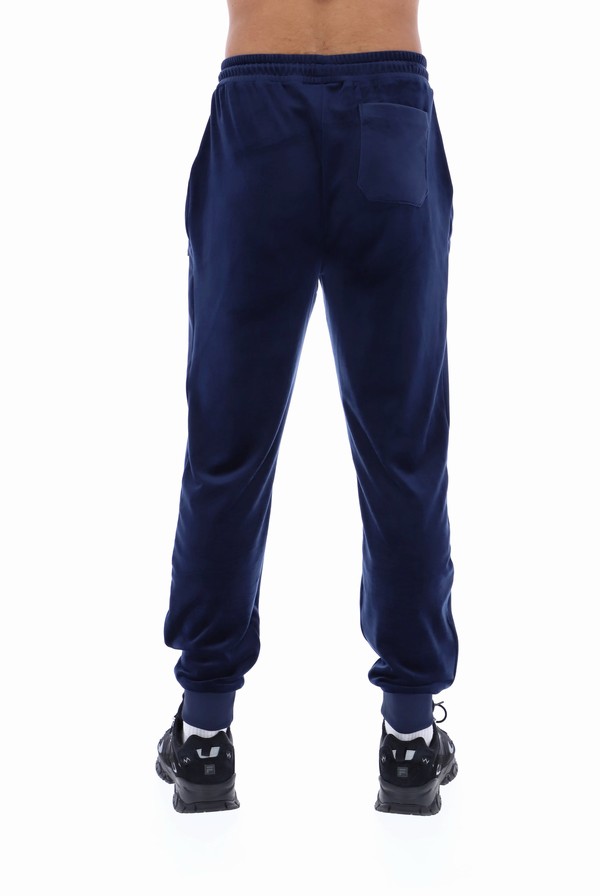 Navy / White Fila Lir Velour Men Bottoms | 4285OXYJK