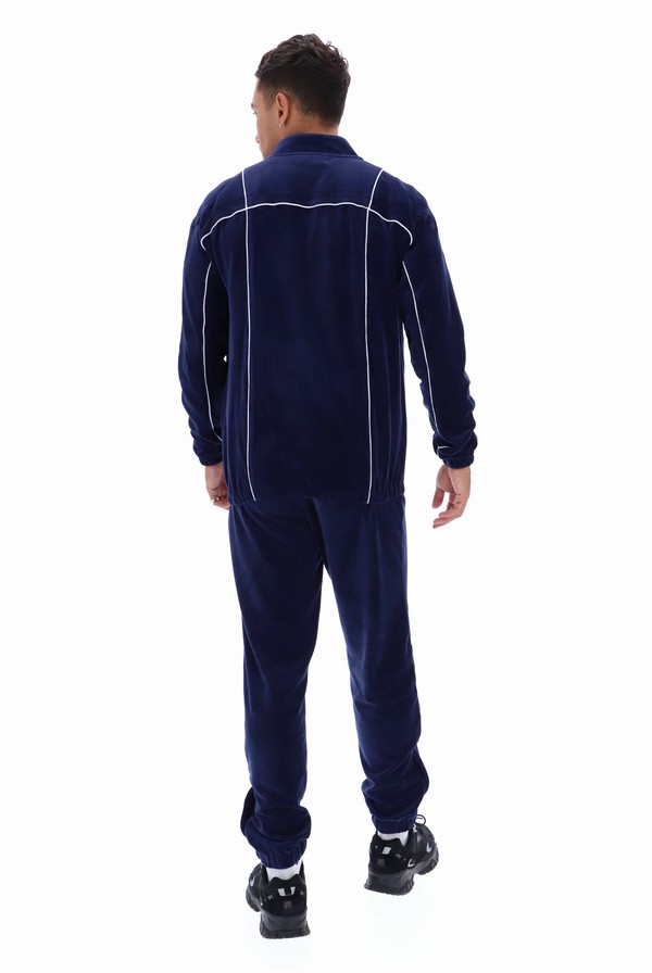 Navy / White Fila Tusk Classic Velour Men Track Top | 9261ZBWPM