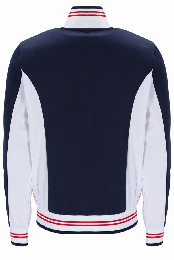 Navy / White / Red Fila Manne Settanta Inspired Zip Men Jackets | 2964QXRMS