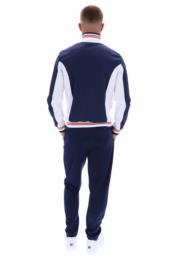 Navy / White / Red Fila Manne Settanta Inspired Zip Men Track Top | 2789CUAVW