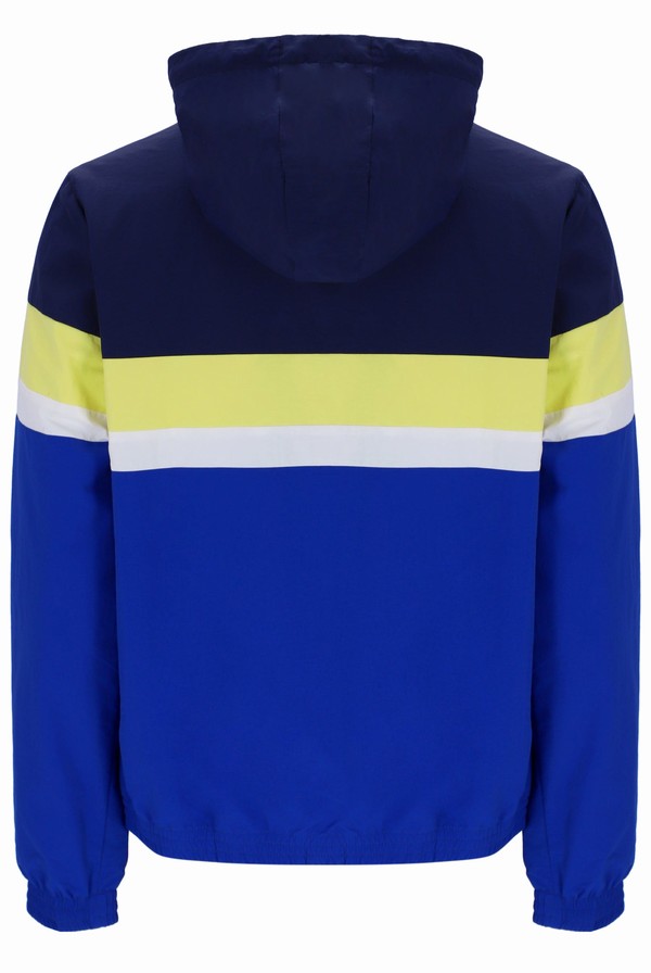 Navy / Yellow Fila Shaan Colour Block Zip Up Men Hoodie | 5231VBIRO