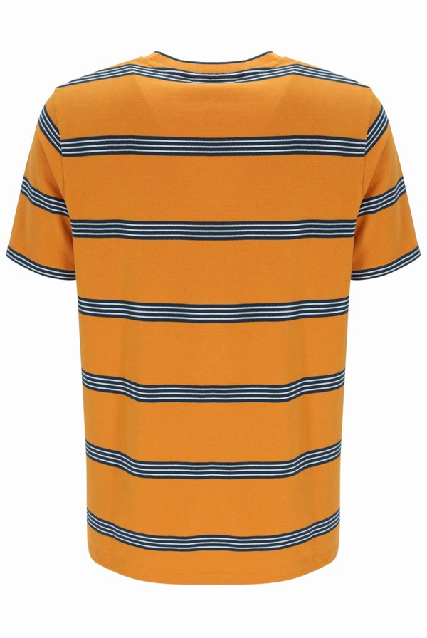 Orange Fila Chapman Yarn Dye Striped Men T-shirts | 9826ALVKR