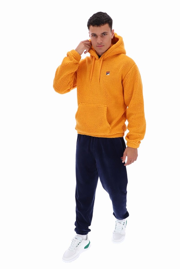 Orange Fila Finn Men Hoodie | 6480BQYPF