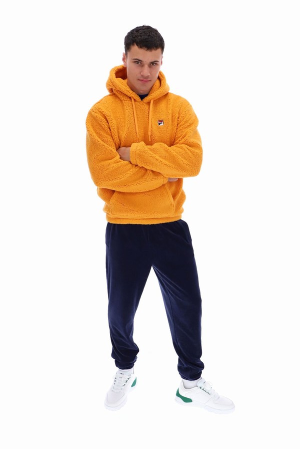 Orange Fila Finn Men Hoodie | 6480BQYPF