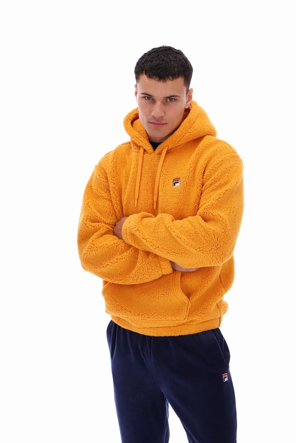 Orange Fila Finn Men Hoodie | 6480BQYPF