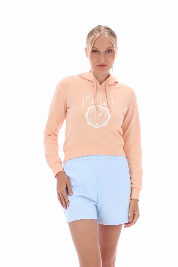 Orange Fila Kelley Boxy Women Hoodie | 8039YMIKD