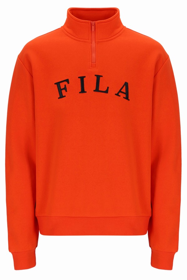 Orange Fila Madox Dropped Shoulder Men Sweatshirts | 4582EQLSN