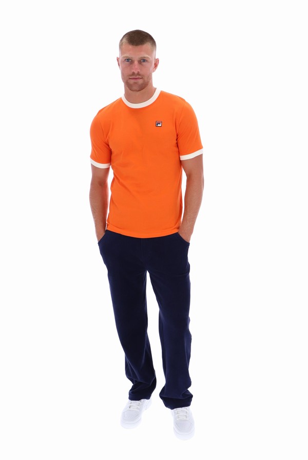 Orange Fila Marconi Essential Ringer Men T-shirts | 3250SYUME